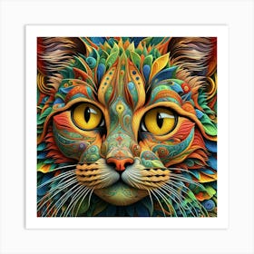 Psychedelic Cat 1 Art Print