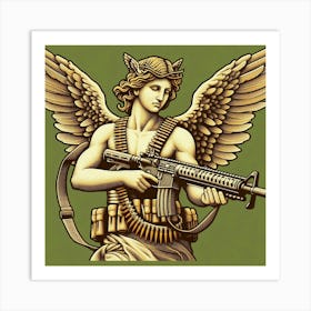 Angel With Gun Art Print