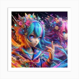 Anime Girls Art Print