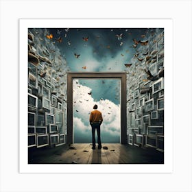 Butterfly In The Doorway Art Print