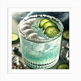 A Close Up Of The Tidal Wave Cocktail, A Refreshin Art Print