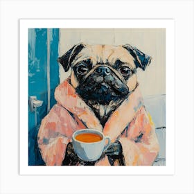 Leisure Pug Morning 1 Art Print