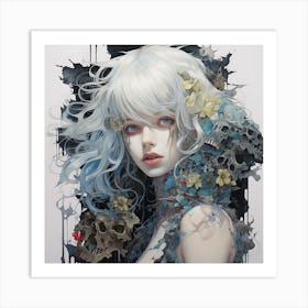 Girl With White Hair Art Print