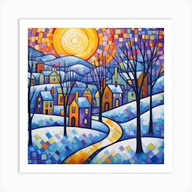 Winter Village Art Print