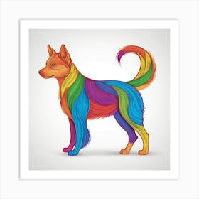 Rainbow Dog Art Print