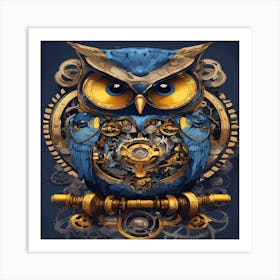 Steampunk Owl Art Print