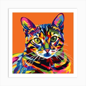 Kisha2849 Bengal Cat Colorful Picasso Style Full Page No Negati 66c410b6 316a 42d2 9461 11ca59be252b Art Print