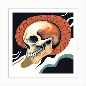 Skull And Snake 3 Art Print