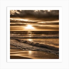 Sunset At The Beach 419 Art Print