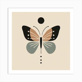 Boho Minimalist Butterfly Sq 2 Art Print