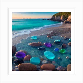 Colorful Stones On The Beach Art Print