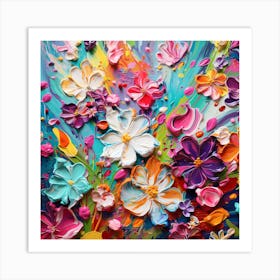 Colorful Abstract Of Flowers Art Print