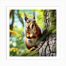 Squirrel In The Forest 383 Art Print