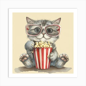 Cat In Glasses 7 Art Print