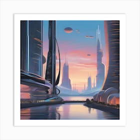 Futuristic Cityscape 14 Art Print