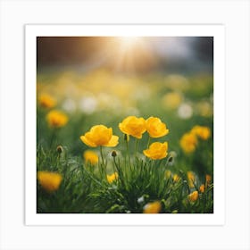 Yellow Poppies In The Meadow Art Print