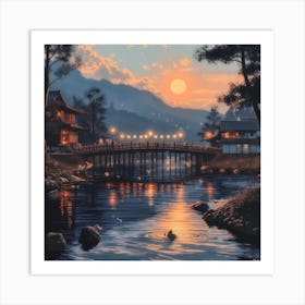 長閑な秋の夜、南木曽村 Peaceful Automn Evening In Nagiso Village (VIII) Art Print