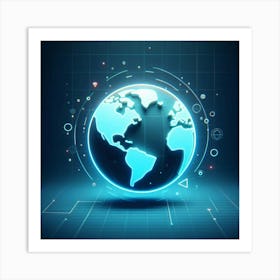 Futuristic World Globe 1 Art Print