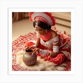 Nigerian Woman In Traditional Dress Art Print