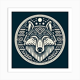 Scandinavian style, wolf 2 Art Print