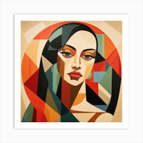 Cubism Ecuadorian Woman 02 Art Print