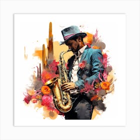 Saxophone Player Art Print