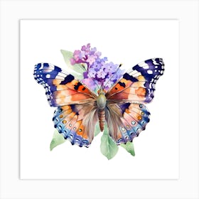 Butterfly On Lila Art Print