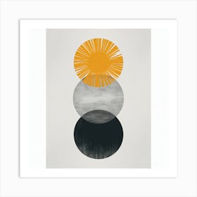 Abstract Yellow Grey And Black (4) Art Print