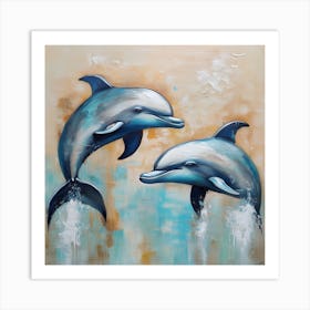 Pair of dolphins Art Print