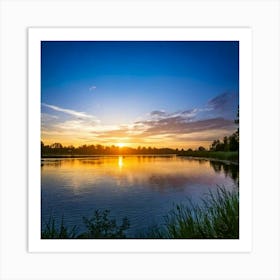 Firefly Scenic Evening Lights Over Tranquil Water Landscape 88965 (2) Art Print