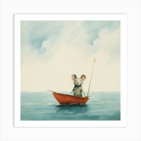 Mouse In A Boat Art Print