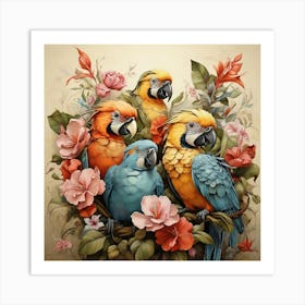 Exotic Birds Art Print 3 Art Print