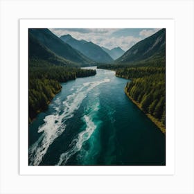 Aerial View Of A River Art Print