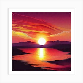 Sunset Over Water 7 Art Print