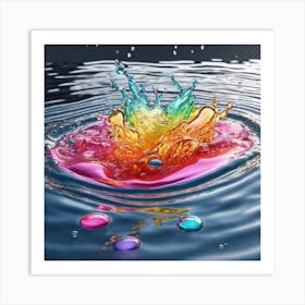 Splashing Colors Art Print