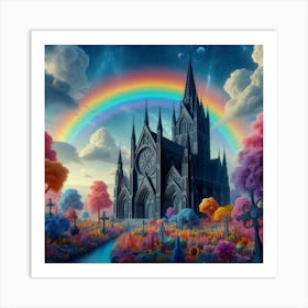 Rainbow Church Art Print