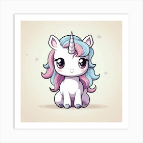 Unicorn With Rainbow Mane 16 Art Print