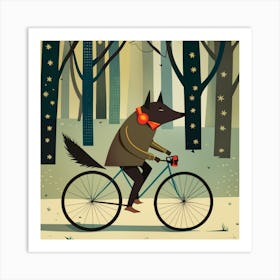 Wolf On A Bike 2 Art Print