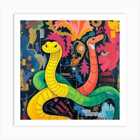 Snakes And Lizards Art Print