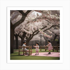 Cherry Blossoms In Tokyo Art Print