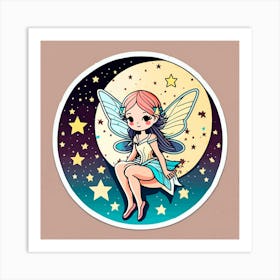 A whimsical fairy with delicate wings Art Print