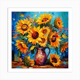 Sunflowers In A Vase 1 Art Print