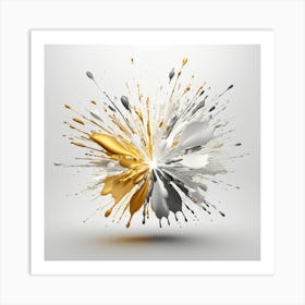 Fiore Dorato  Abstract Painting Art Print