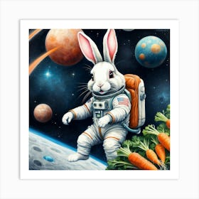 Rabbit In Space 11 Art Print