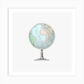 Vintage Victorian Style Atlas Engraving Art Print