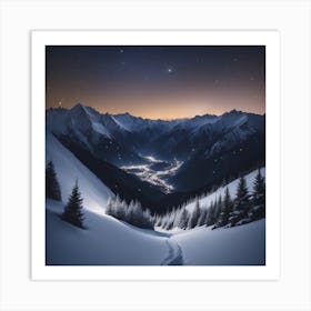 Night In The Mountains 1 Art Print