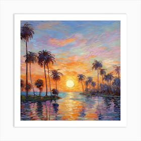 Sunset At The Beach 10 Art Print