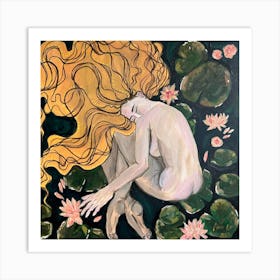 Nude With Water Lilies Art Print