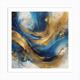 Blue And Gold Art Print