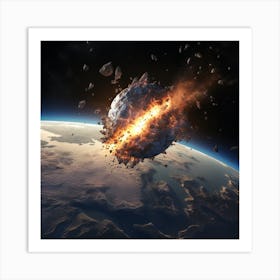 Asteroid Impact On Earth 1 Art Print